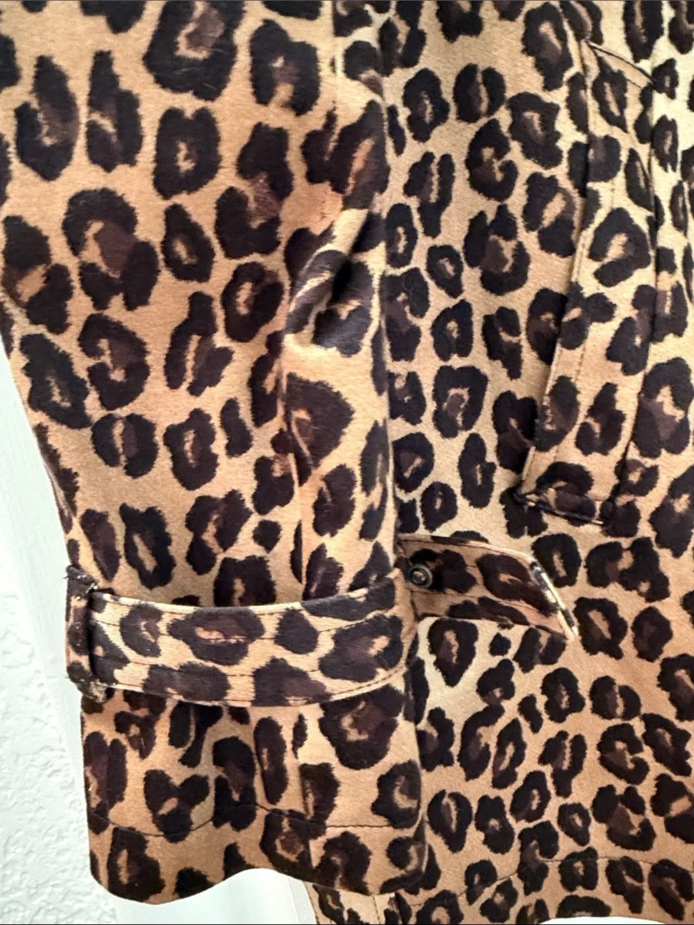 Michael Kors Leopard Print Double-Breasted Trench Coat - Brown/Tan